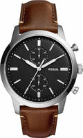 Fossil Townsman Chronograph Black Dial Brown Leather Strap Watch for Men  - FS5280