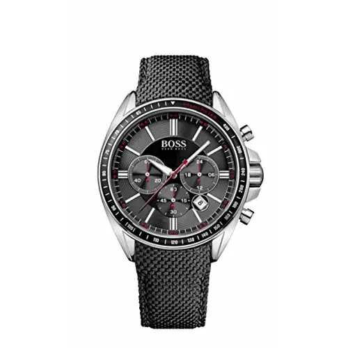 Hugo Boss Driver Black Dial Black Nylon Strap Watch for Men -1513087