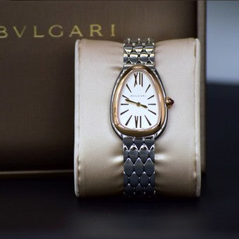 Bvlgari Serpenti Seduttori Quartz Silver Dial Silver Steel Strap Watch for Women - SERPENTI103144