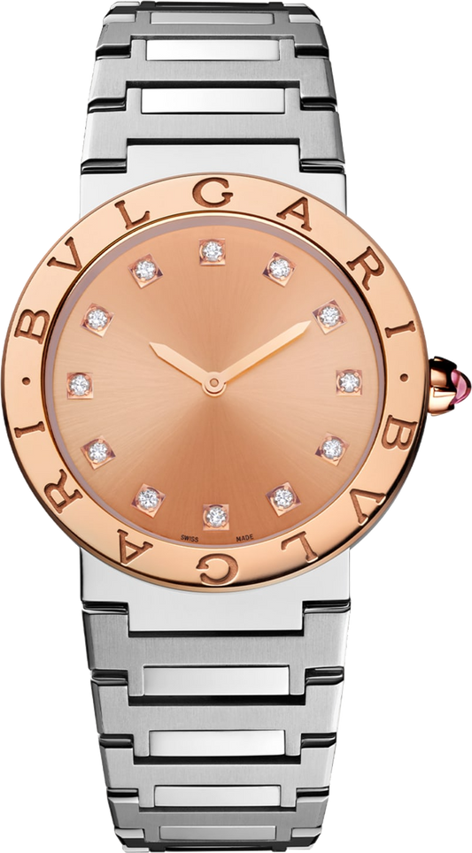 Bvlgari Bvlgari Bvlgari Resort Limited Edition Diamonds Gold Dial Silver Steel Strap Watch for Women - BVLGARI103682