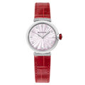 Bvlgari Lvcea Intarsio Diamonds Mother of Pearl Pink Dial Red Leather Strap Watch for Women - LVCEA103619