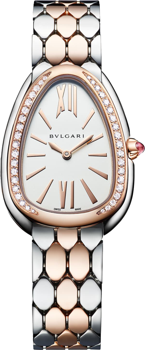 Bvlgari Serpenti Seduttori Diamonds Silver Dial Two Tone Steel Strap Watch for Women - SERPENTI103274