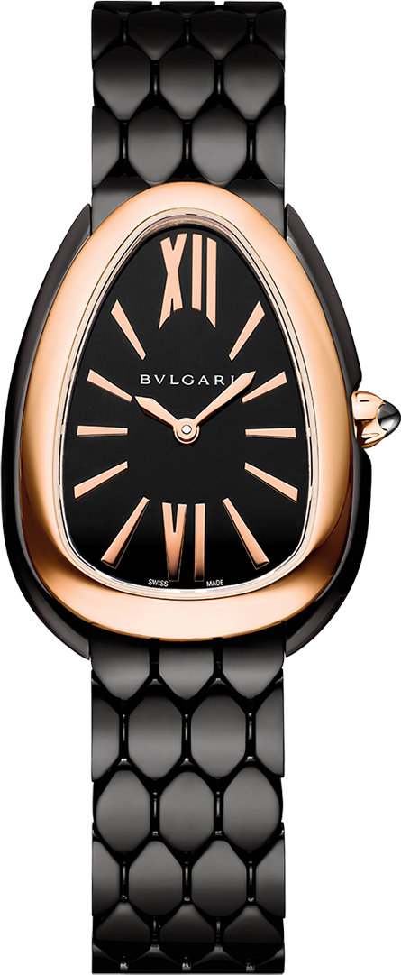 Bvlgari Serpenti Seduttori Black Dial Black Steel Strap Watch for Women - SERPENTI103704