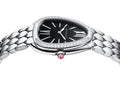 Bvlgari Serpenti Seduttori Diamonds Black Dial Silver Steel Strap Watch for Women - SERPENTI103449