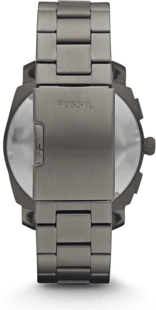 Fossil Machine Chronograph Black Dial Black Steel Strap Watch for Men - FS4662