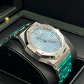 Audemars Piguet Royal Oak 50th Anniversary Light Blue Dial Silver Steel Strap Watch for Men - 15550ST.OO.1356ST.04