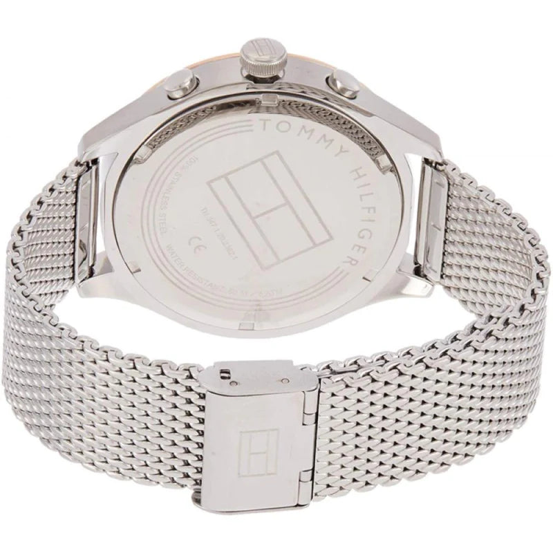 Tommy Hilfiger Gavin Chronograph Quartz Grey Dial Silver Mesh Bracelet Watch for Men - 1791466