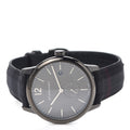 Burberry The Classic Round Horseferry Black Dial Black Leather Strap Watch for Men - BU10010