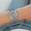 Guess Athena Active Life Clear White Dial Blue Rubber Strap Watch for Women - GW0409L1