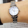 Emporio Armani Gianni T Bar Blue Dial Silver Steel Strap Watch For Women - AR1961