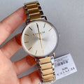 Coach Business Analog White Dial Two Tone Steel Stap Watch for Men - 14602432