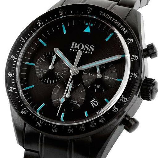 Hugo Boss Trophy Black Dial Black Steel Strap Watch for Men - 1513675