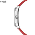 Guess G-Twist Silver Dial Red Rubber Strap Watch for Women - W0911L9