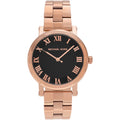 Michael Kors Noire Black Dial Rose Gold Steel Strap Watch for Women - MK3585