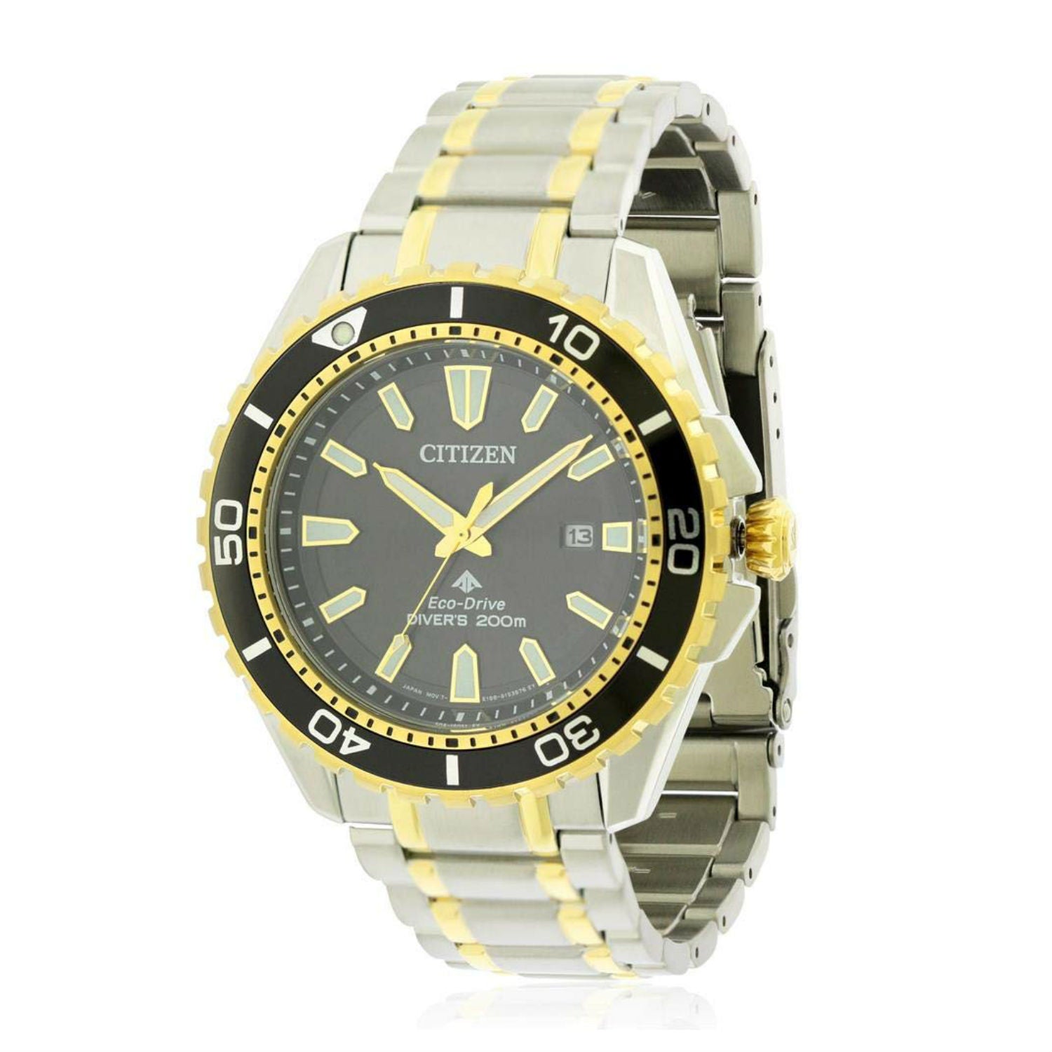 Citizen Eco Drive Promaster Diver Black Dial Two Tone Stainless Steel Watch For Men - BN0194-57E