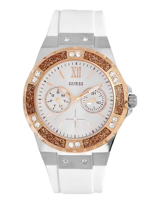 Guess Limelight White Dial White Rubber Strap Watch for Women - W1053L2
