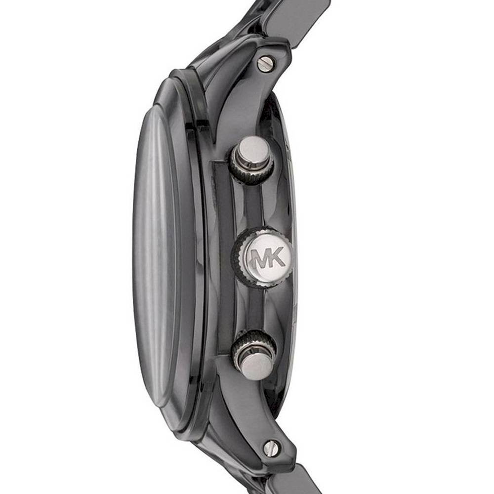 Michael Kors Runway Black Ceramic Dial Black Steel Strap Watch for Women - MK5162