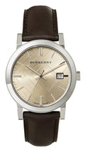 Burberry The City Gold Dial Brown Leather Strap Watch for Men - BU9011