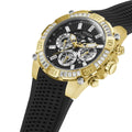 Guess Trophy Multifunction Black Dial Black Rubber Strap Watch for Men - GW0333G2