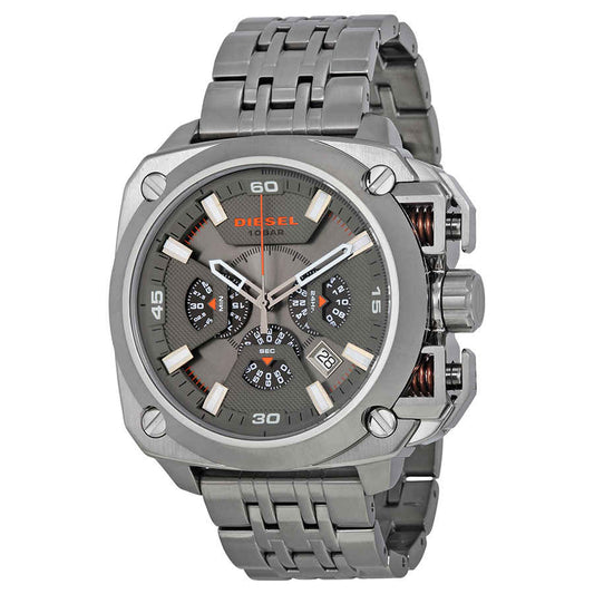 Diesel BAMF Chronograph Gray Dial Gray Stainless Steel Watch For Men - DZ7344
