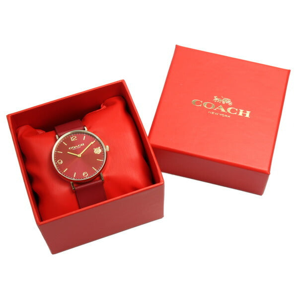 Coach Perry Red Dial Red Leather Strap Watch for Women - 14503867