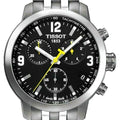 Tissot PRC 200 Chronograph Black Dial Silver Steel Strap Watch For Men - T114.417.11.057.00