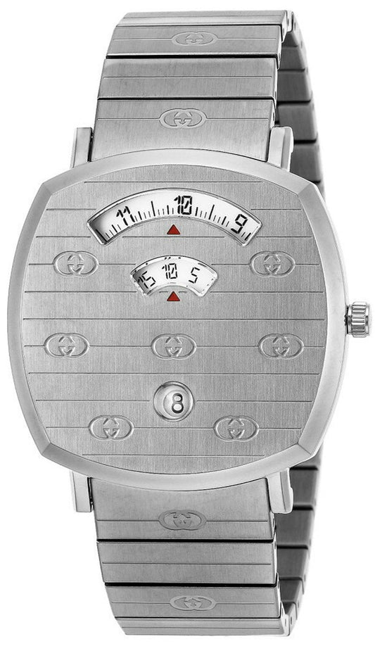 Gucci Grip Quartz Silver Dial Silver Steel Strap Watch For Women - YA157410