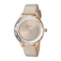 Swarovski Octea Nova Grey Dial Grey Leather Strap Watch for Women - 5295326