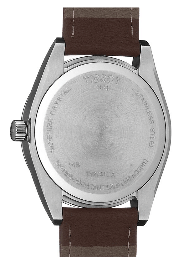 Tissot Gentleman Silver Dial Brown Leather Strap Watch For Men - T127.410.16.031.00