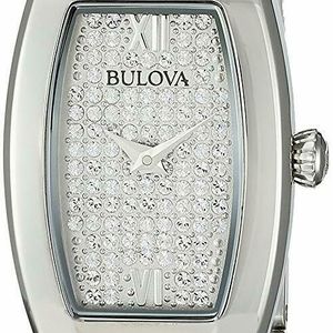 Bulova Crystal Collection Silver Dial Silver Steel Strap Watch for Women - 96L235