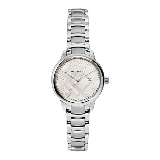 Burberry The Classic Silver Dial Silver Stainless Steel Strap Watch for Women - BU10108