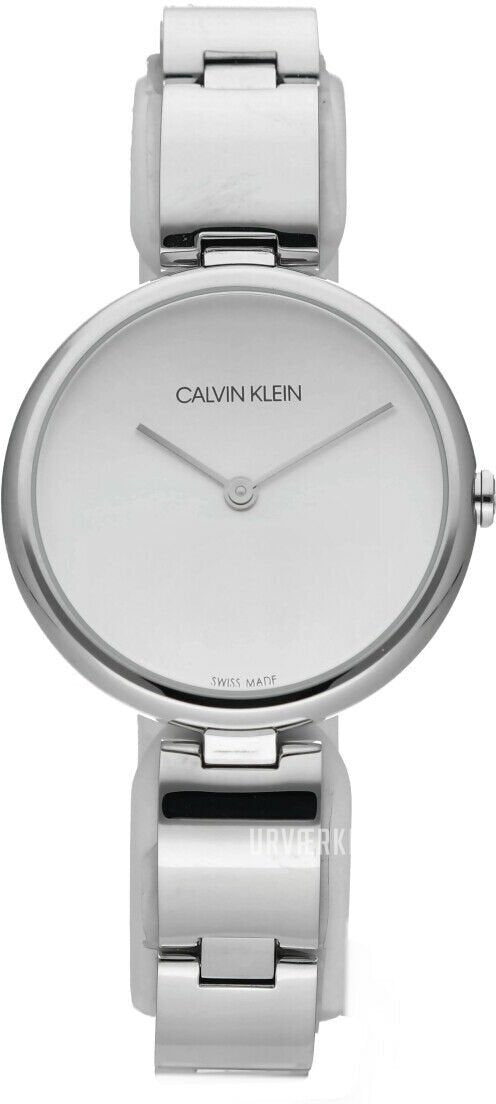 Calvin Klein Wavy Silver Dial Silver Steel Strap Watch for Women - K9U23146