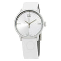 Calvin Klein Accent White Dial White Leather Strap Watch for Women - K2Y2Y1KW