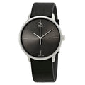 Calvin Klein Accent Black Dial Black Leather Strap Watch for Men - K2Y2X1C3