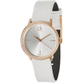 Calvin Klein Accent White Dial White Leather Strap Watch for Women - K2Y2Y6K6