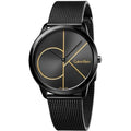 Calvin Klein Minimal Black Dial Black Mesh Bracelet Watch for Men - K3M214X1