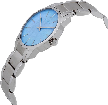 Calvin Klein City Mother of Pearl Blue Dial Silver Steel Strap Watch for Women - K2G2314X