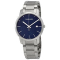 Calvin Klein City Blue Dial Silver Steel Strap Watch for Men - K2G2G14Q