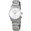 Calvin Klein City White Dial Silver Steel Strap Watch for Women - K2G23146