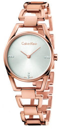 Calvin Klein Stately White Dial Gold Steel Strap Watch for Women - K3G2362W