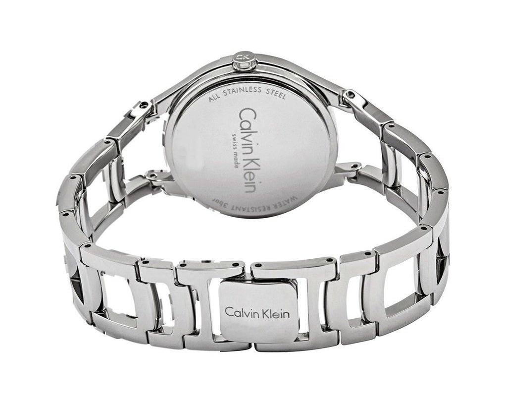 Calvin Klein Class Black Dial Silver Steel Strap Watch for Women - K6R23121