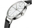 Calvin Klein Posh Silver Dial Black Leather Strap Watch for Men - K8Q311C6