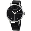 Calvin Klein Even Black Dial Black Leather Strap Watch for Women - K7B211C1