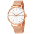 Calvin Klein Even White Dial Rose Gold Mesh Bracelet Watch for Women - K7B21626