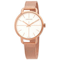 Calvin Klein Even White Dial Rose Gold Mesh Bracelet Watch for Women - K7B23626