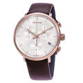 Calvin Klein High Noon Silver Dial Brown Leather Strap Watch for Men - K8M276G6