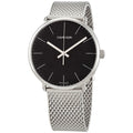 Calvin Klein High Noon Black Dial Silver Mesh Bracelet Watch for Men - K8M21121