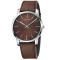 Calvin Klein City Brown Dial Brown Leather Strap Watch for Men - K2G211GK