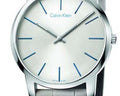 Calvin Klein City Silver Dial Grey Leather Strap Watch for Men - K2G211Q4