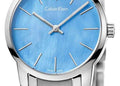 Calvin Klein City Mother of Pearl Blue Dial Silver Steel Strap Watch for Women - K2G2314X